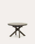 Japandi Ausziehtisch Vashti – Keramik, Braun, Ø 120–160 cm – Produktansicht