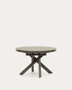Japandi Ausziehtisch Vashti – Keramik, Braun, Ø 120–160 cm – Produktansicht