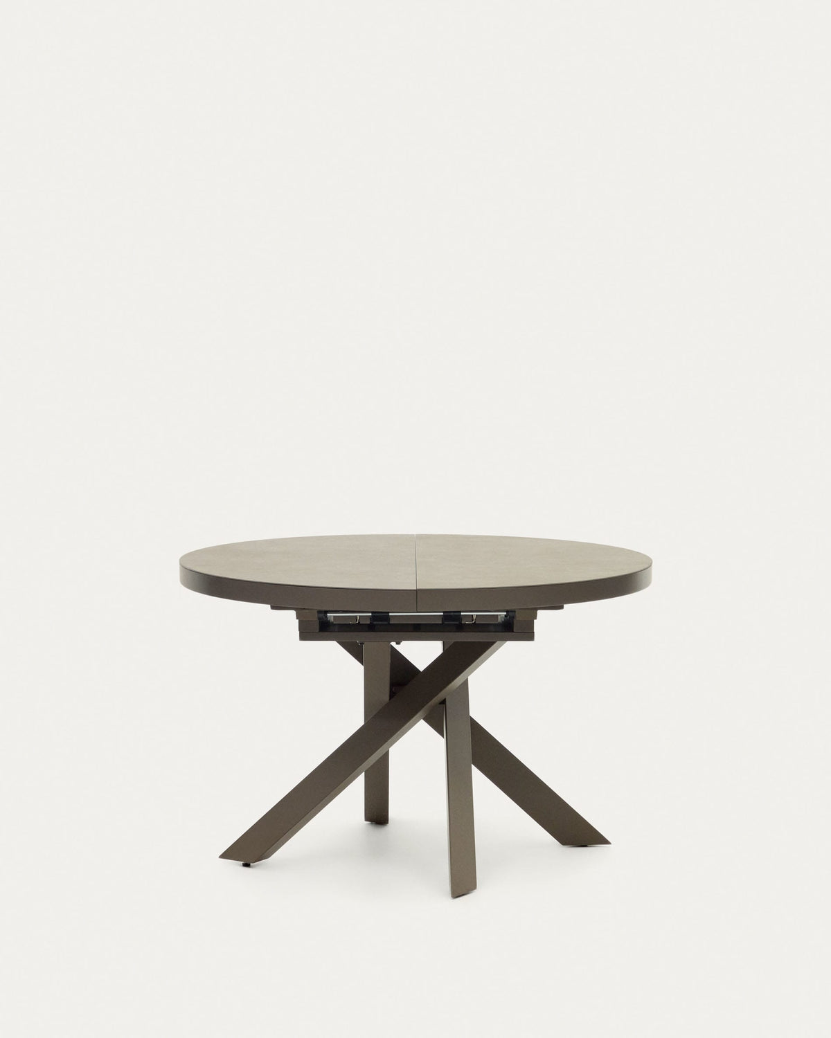 Japandi Ausziehtisch Vashti – Keramik, Braun, Ø 120–160 cm – Produktansicht