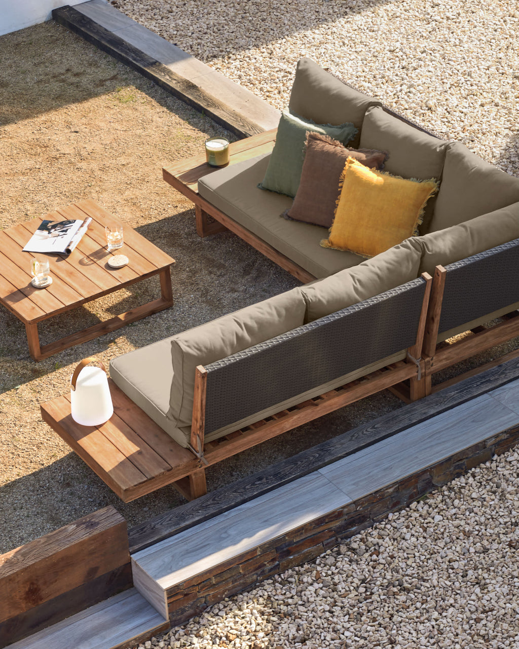 Japandi Lounge-Set Flaviina – Akazie, Beige – weitere Ansicht