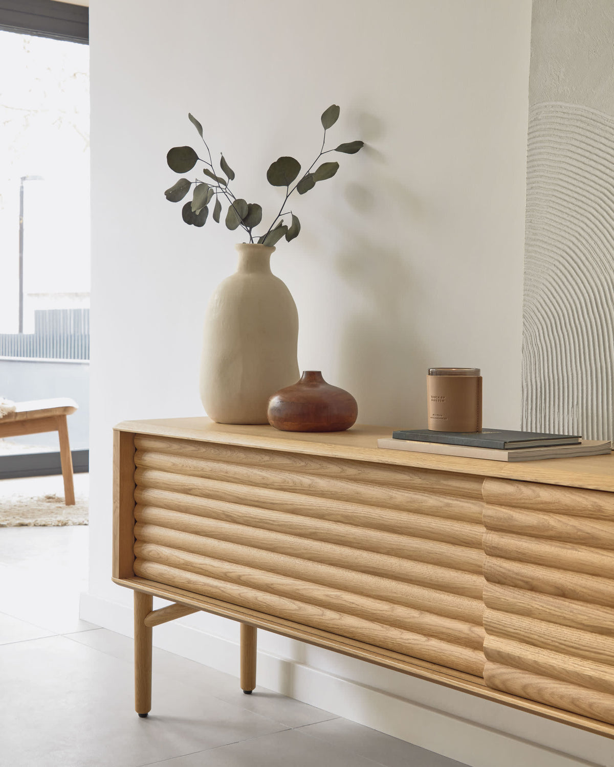 Japandi TV-Möbel Lenon – Holzwerkstoff, Natur, 200 × 57 cm – weitere Ansicht