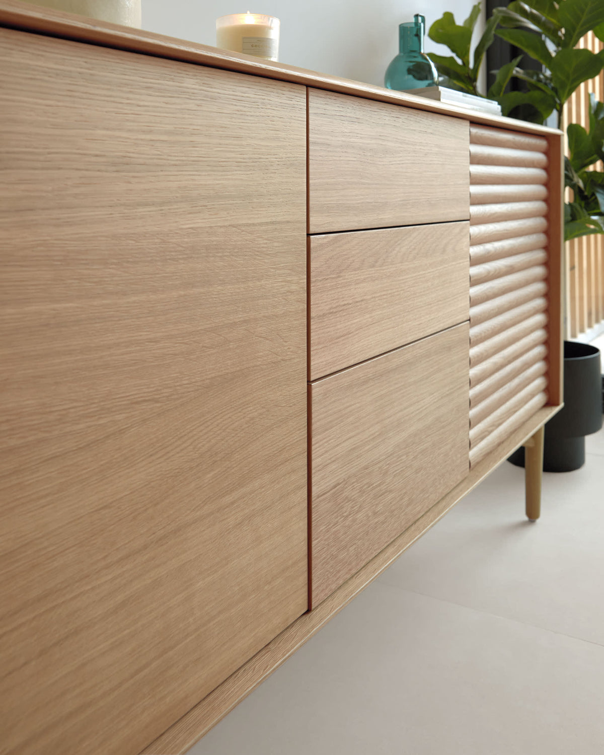 Japandi Sideboard Lenon – Eiche, Natur, 200 × 86 cm – weitere Ansicht