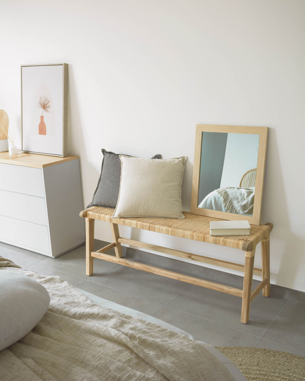 Japandi Bank Beida – Teakholz, Braun, 120 cm – weitere Ansicht