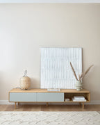 Japandi Wandbild Basilisa – Massivholz, Grau, 90 × 90 cm – weitere Ansicht