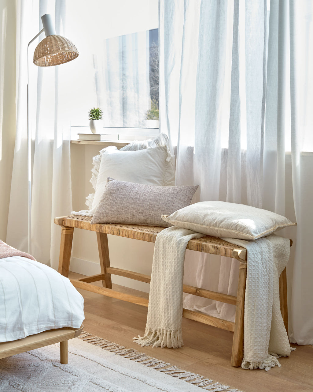 Japandi Bank Beida – Teakholz, Braun, 120 cm – weitere Ansicht