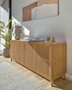 Japandi Sideboard Beyla – Eichenfurnier, Braun, 180 × 71,5 cm – weitere Ansicht