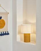 Japandi Tischlampe Bianella – Kunststoff, Senfgelb – weitere Ansicht