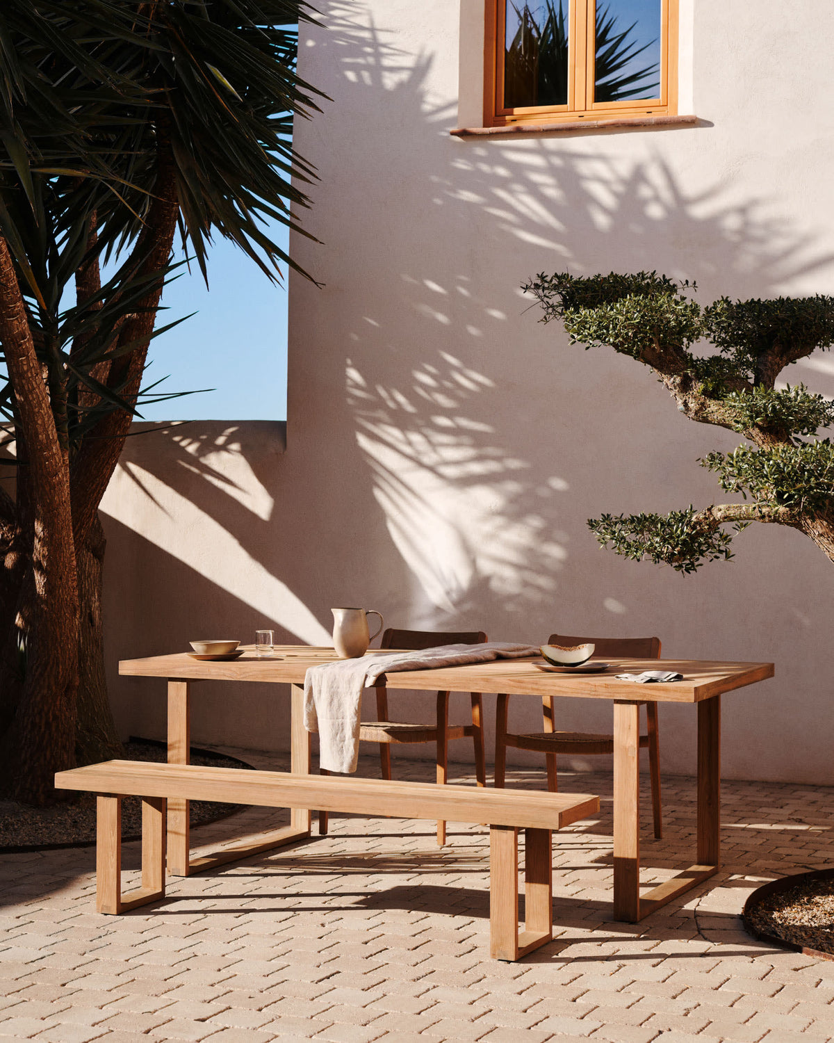 Japandi Bank Canadell – Teakholz, Braun, 210 cm – weitere Ansicht