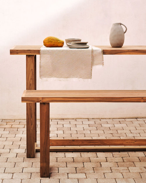 Japandi Bank Canadell – Teakholz, Braun, 130 cm – weitere Ansicht