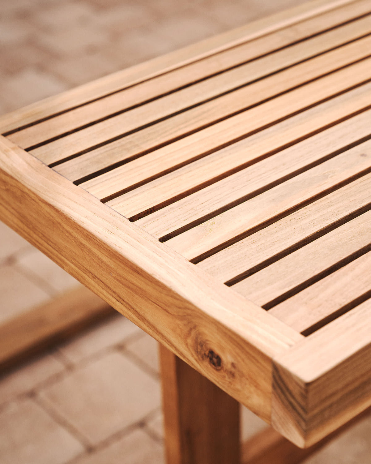 Japandi Bank Canadell – Teakholz, Braun, 130 cm – weitere Ansicht