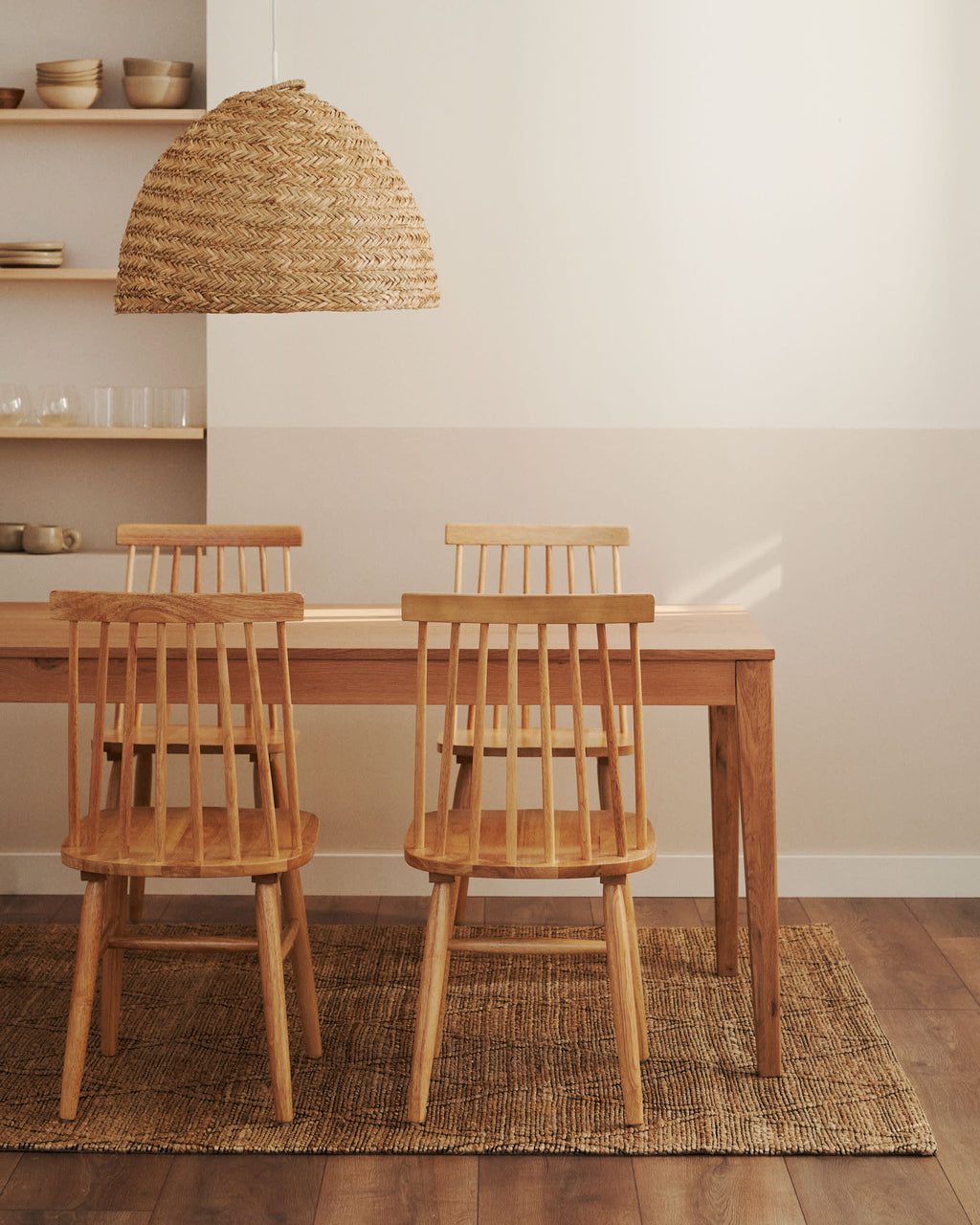Japandi Lampenschirm Fonteta – Rattan, Braun, Ø 60 cm – weitere Ansicht