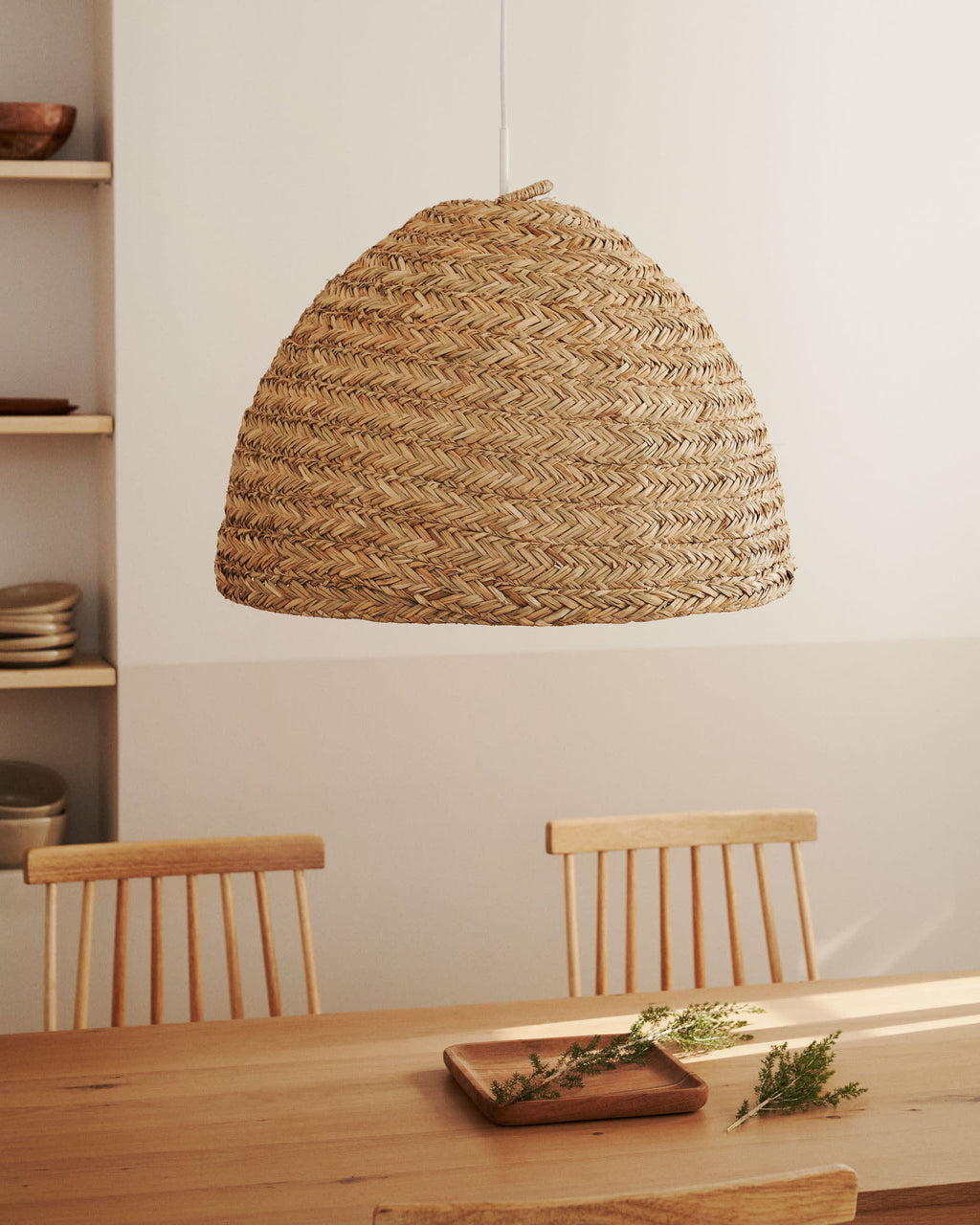 Japandi Lampenschirm Fonteta – Rattan, Braun, Ø 60 cm – weitere Ansicht
