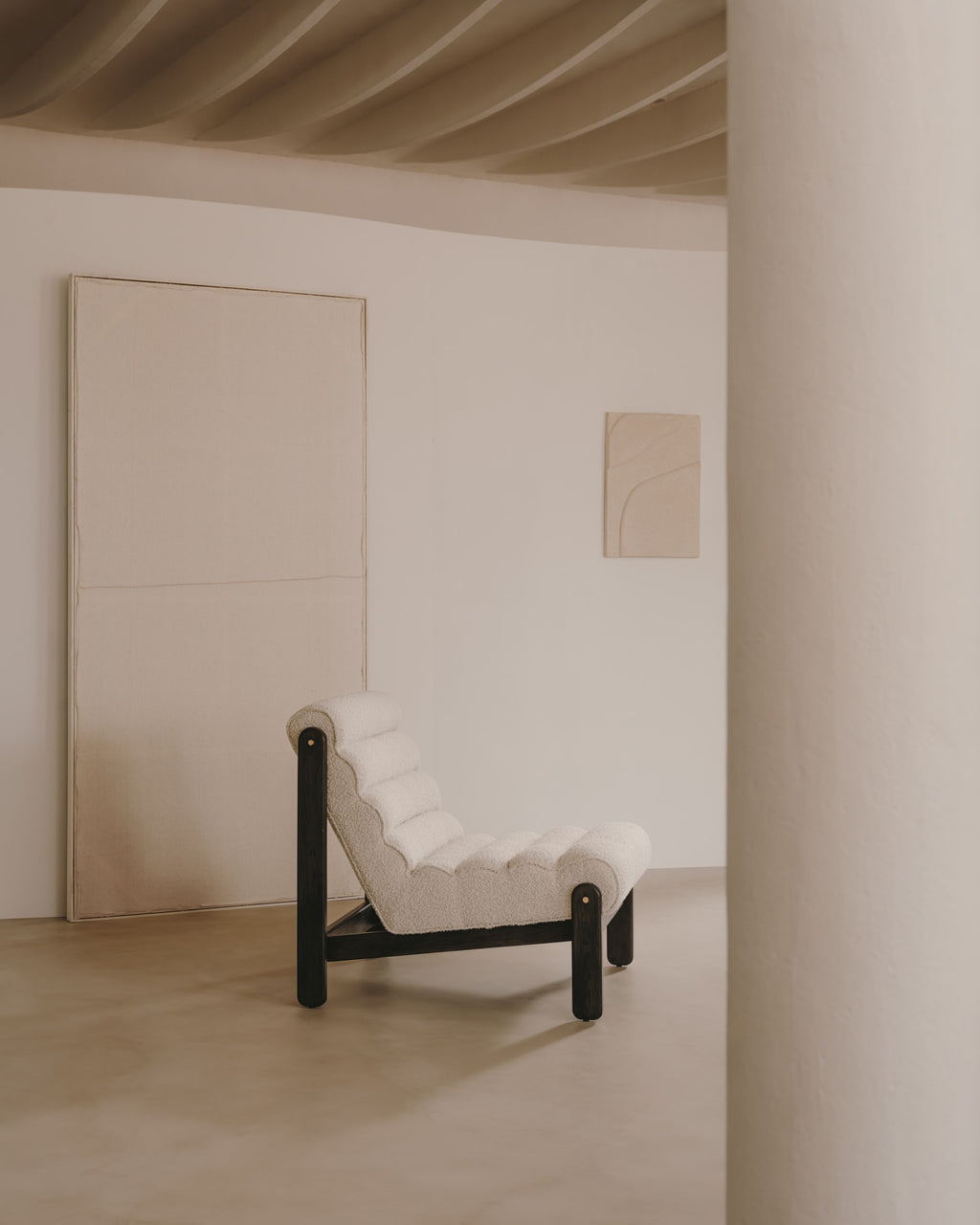 Japandi Wandbild Maha – Holzwerkstoff, Weiß, 110 × 220 cm – weitere Ansicht
