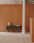 Japandi TV-Möbel Mailen – Eschenfurnier, Schwarz, 120 × 50 cm – weitere Ansicht