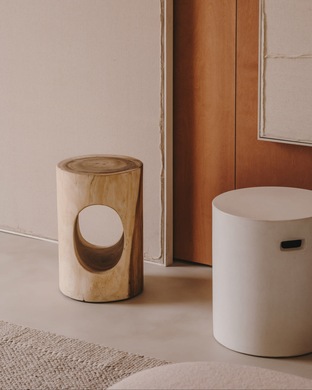 Japandi Beistelltisch Halker – Massivholz, Natur, Ø 30 cm – weitere Ansicht