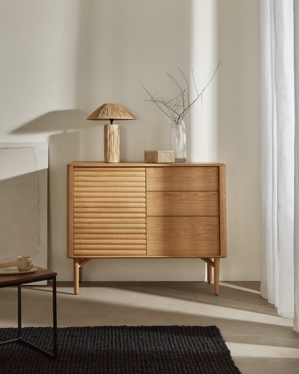 Japandi Sideboard Lenon – Eichenfurnier, Natur, 105 × 85 cm – weitere Ansicht