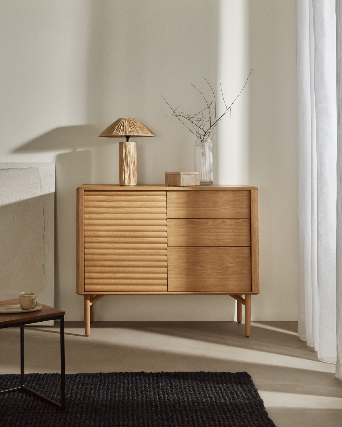 Japandi Sideboard Lenon – Eichenfurnier, Natur, 105 × 85 cm – weitere Ansicht