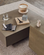 Japandi Couchtisch Rustella – Zement, Grau, 80 × 60 cm – weitere Ansicht