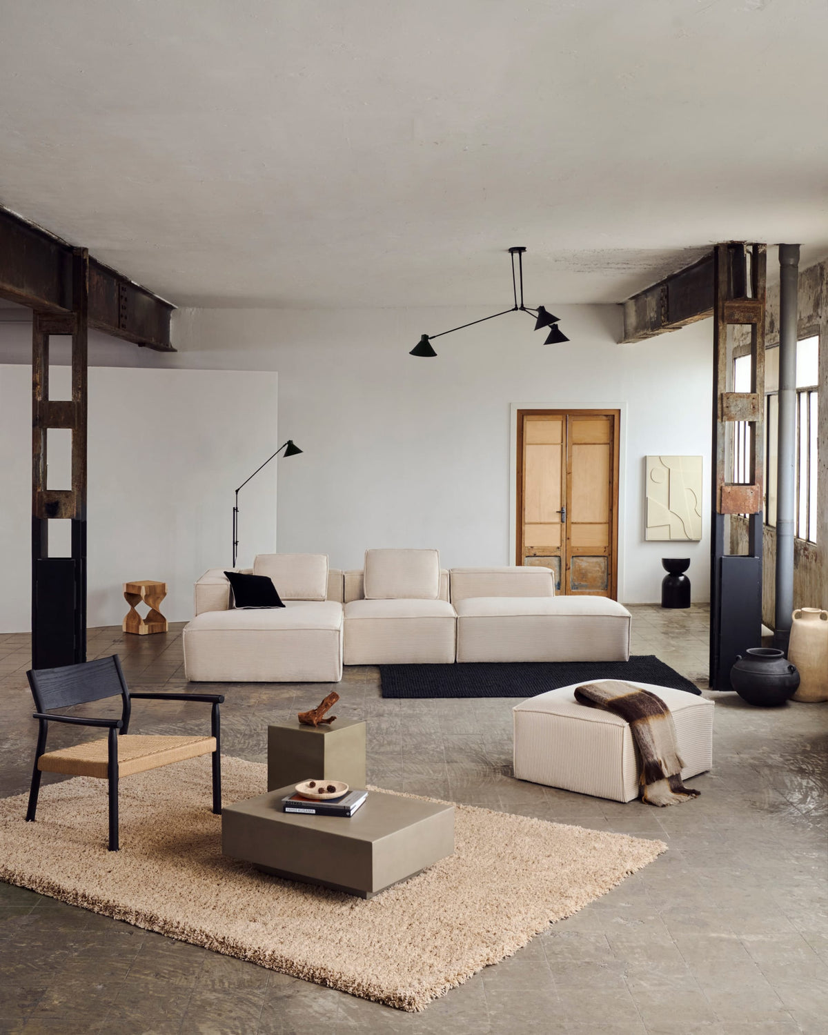 Japandi Teppich Neade – Baumwolle, Beige, 200 × 300 cm – weitere Ansicht