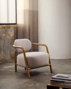 Japandi Sessel Melqui – Eiche, Beige – weitere Ansicht