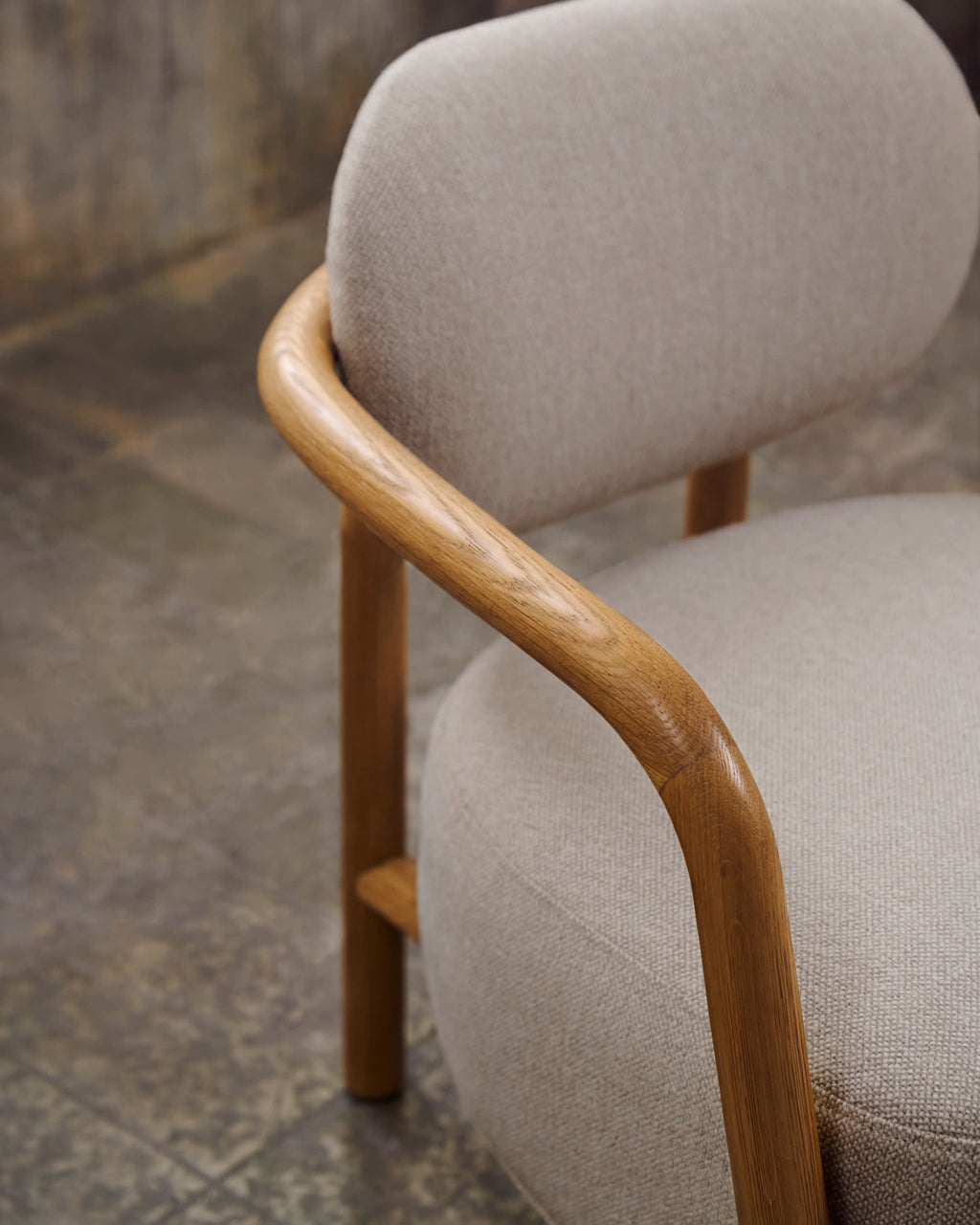 Japandi Sessel Melqui – Eiche, Beige – weitere Ansicht