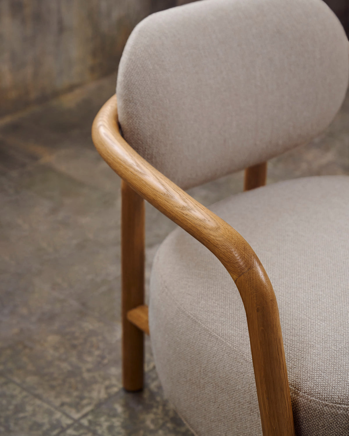 Japandi Sessel Melqui – Eiche, Beige – weitere Ansicht