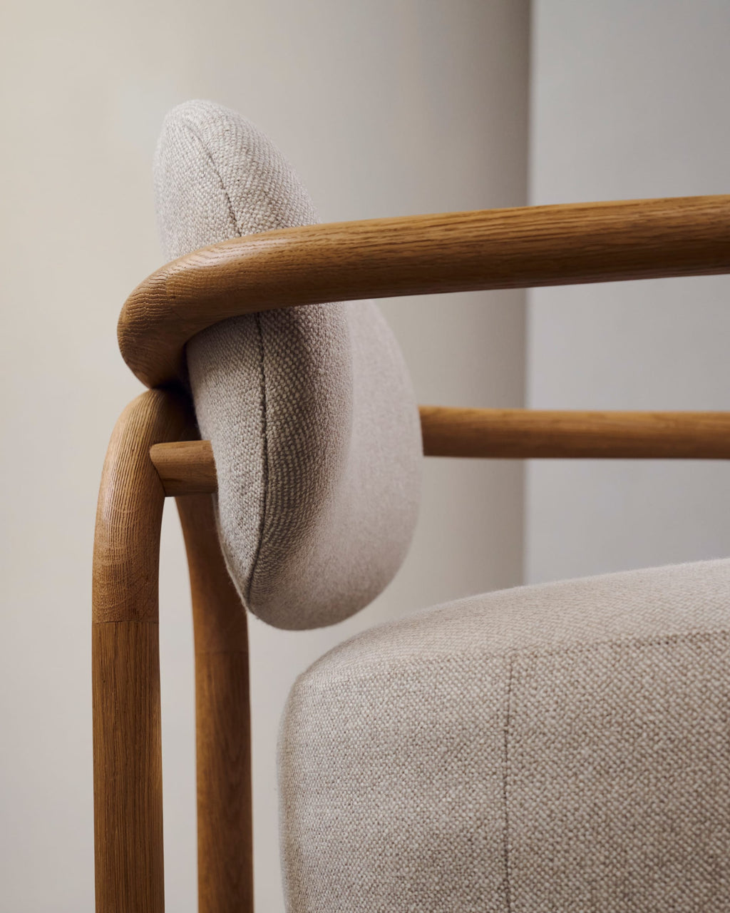 Japandi Sessel Melqui – Eiche, Beige – weitere Ansicht