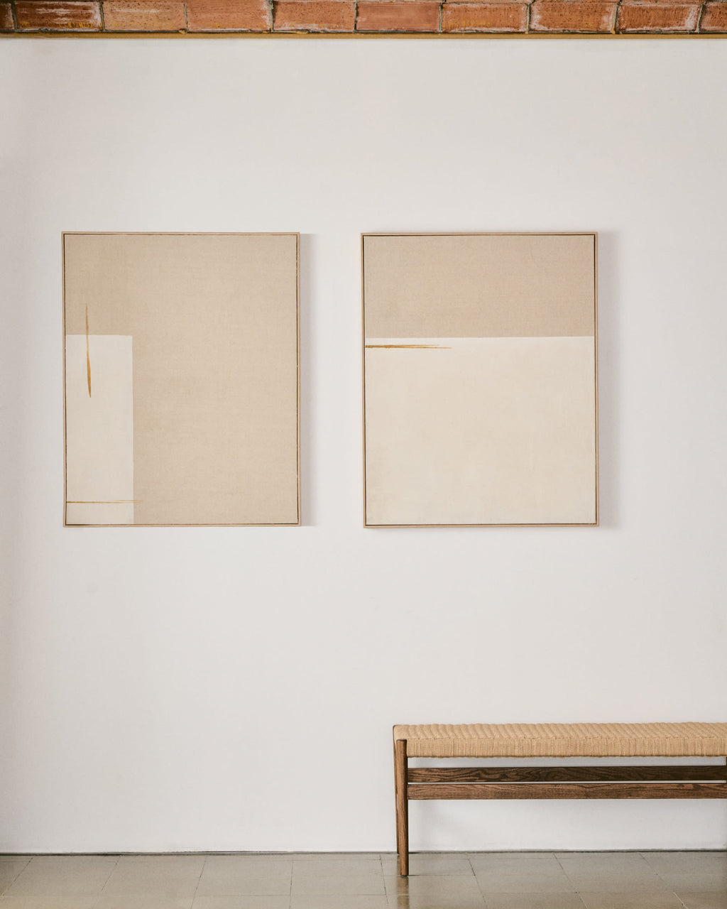 Japandi Wandbild Salin – Leinen, Beige, 80 × 100 cm – weitere Ansicht
