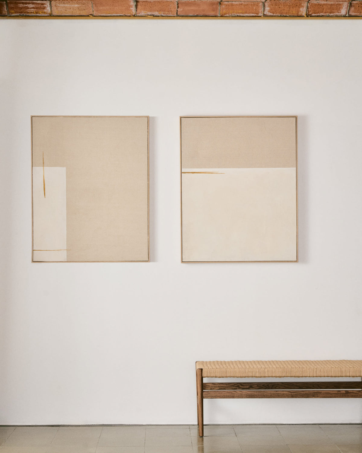 Japandi Wandbild Salin – Leinen, Beige, 80 × 100 cm – weitere Ansicht