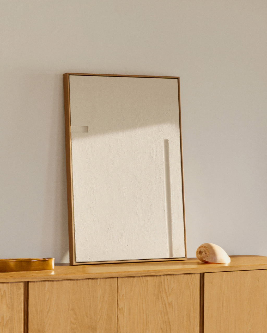 Japandi Wandbild Sefri – Stoff, Weiß, 60 × 90 cm – weitere Ansicht
