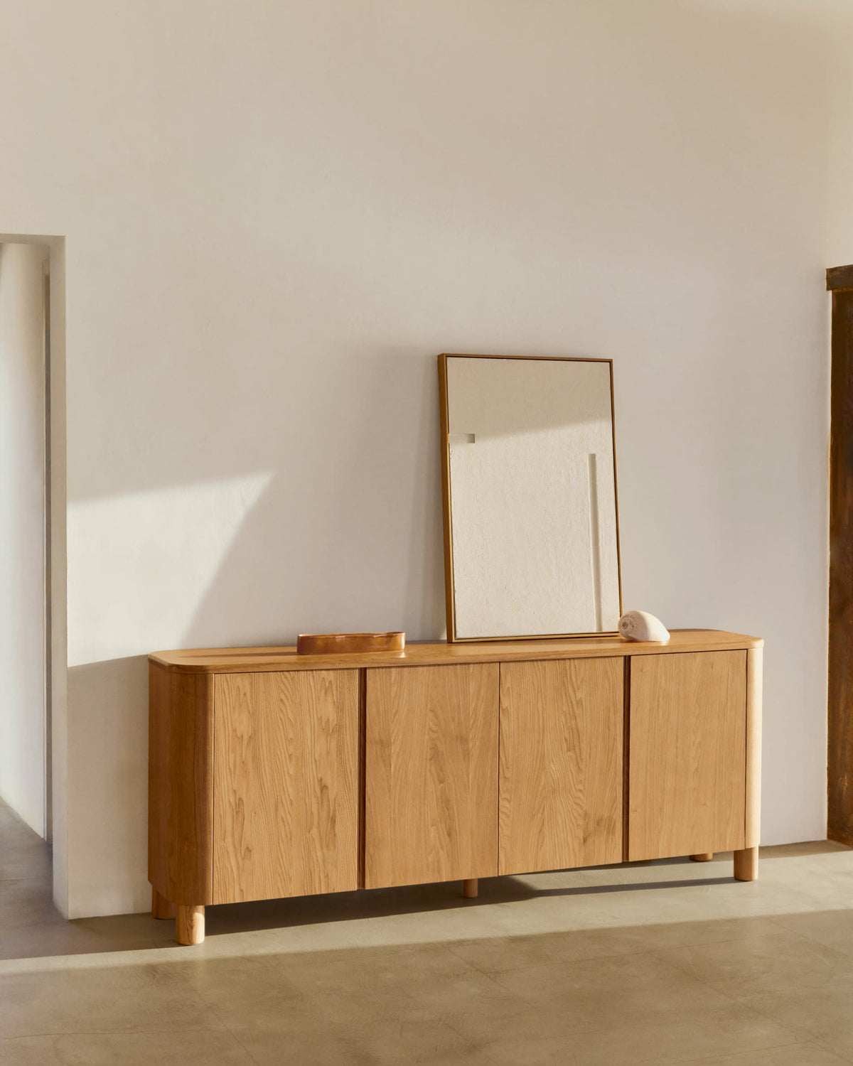 Japandi Wandbild Sefri – Stoff, Weiß, 60 × 90 cm – weitere Ansicht