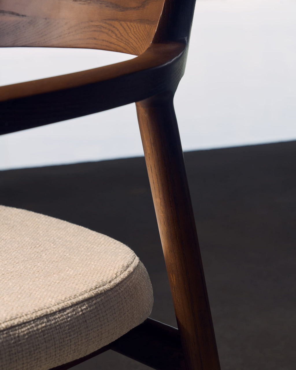 Japandi Stuhl Alocs – Chenille, Beige – weitere Ansicht