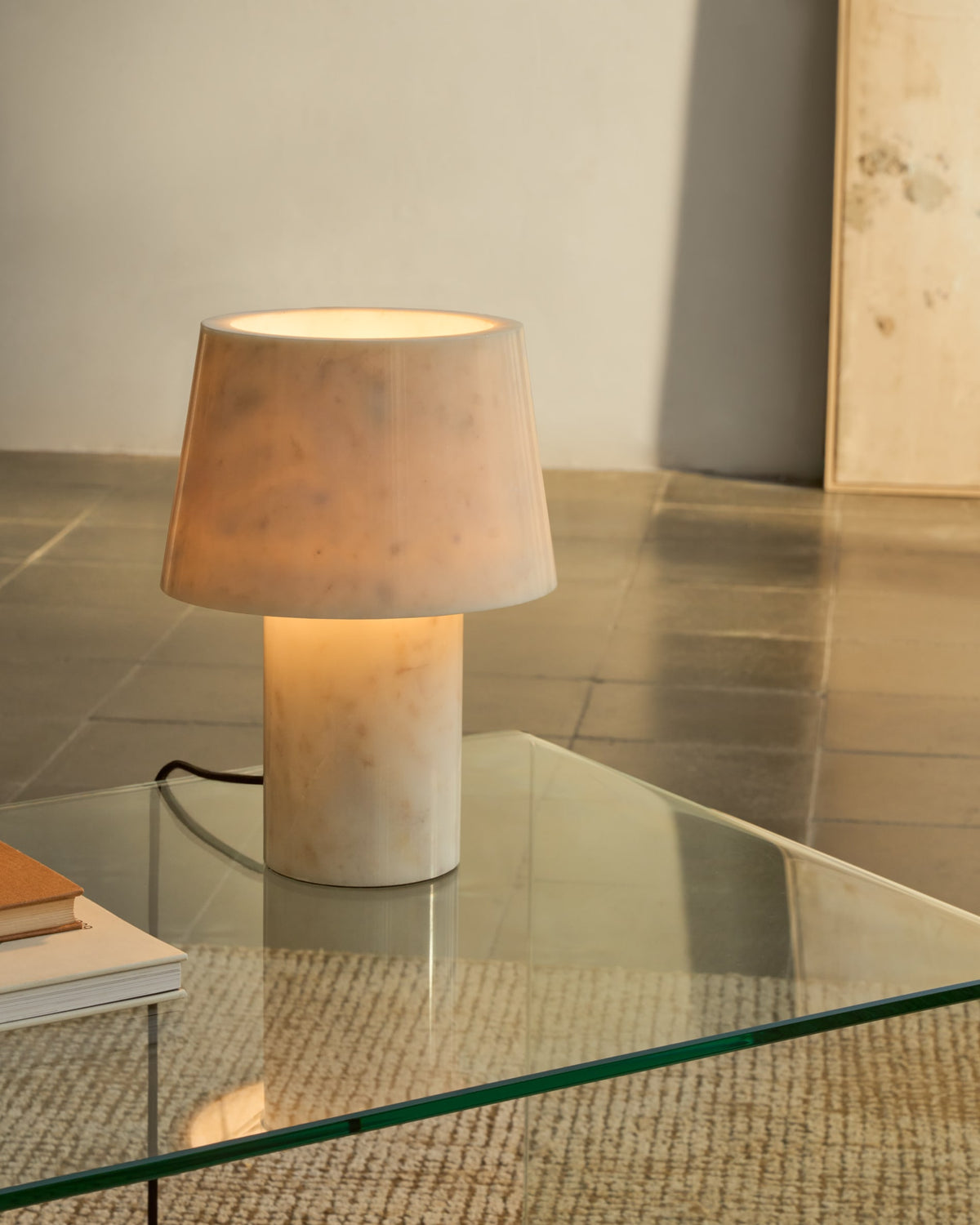 Japandi Tischlampe Alaro – Marmor, Weiß – weitere Ansicht