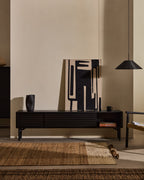 Japandi TV-Möbel Lenon – Eichenfurnier, Schwarz, 200 × 57 cm – weitere Ansicht