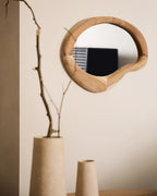 Japandi Spiegel Selem – Massivholz, Natur, 68 × 44 cm – weitere Ansicht