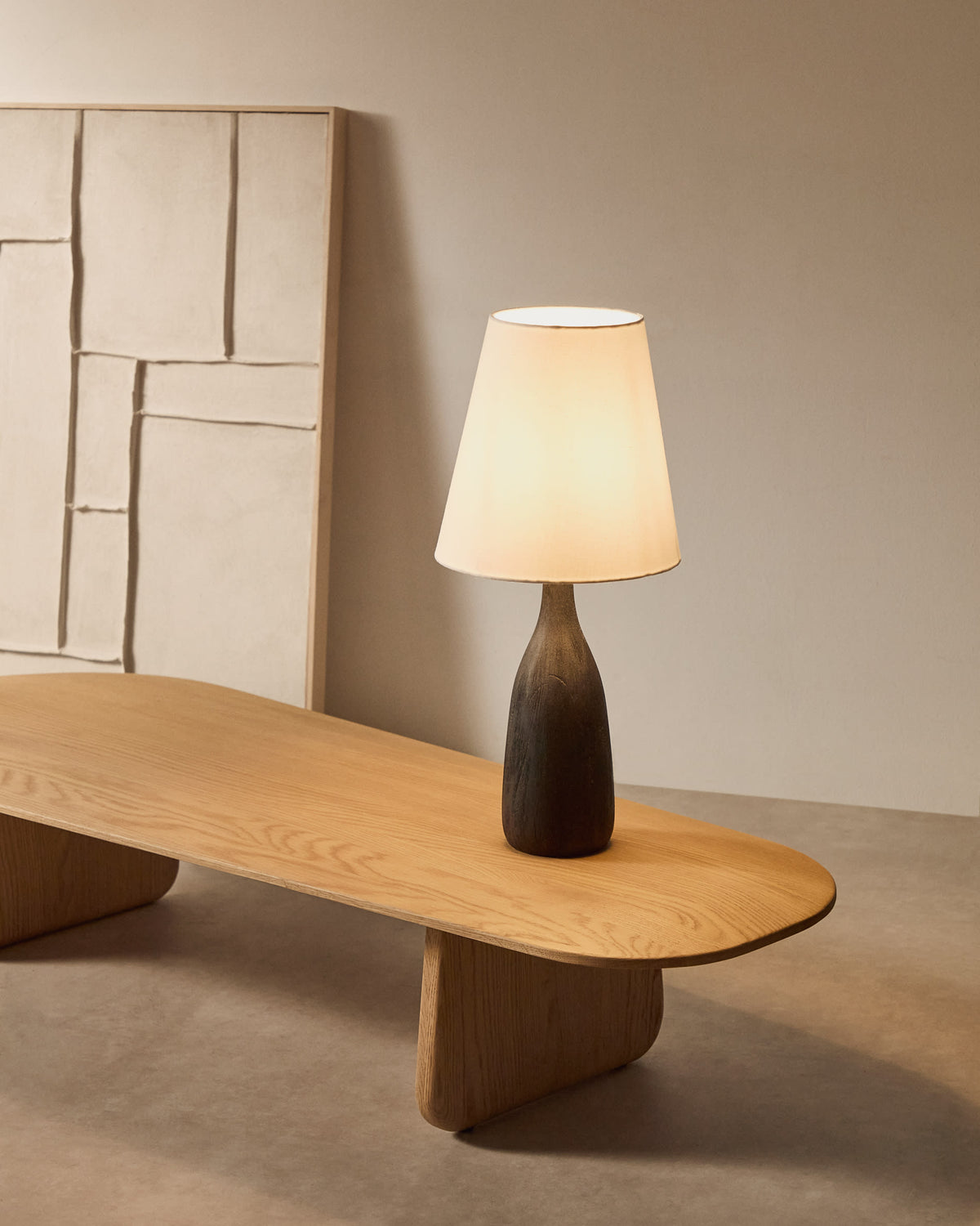 Japandi Tischlampe Luvia – Mango, Schwarz – weitere Ansicht