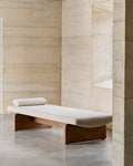 Japandi Chaiselongue Topaz – Chenille, Beige, 200 cm – Produktansicht