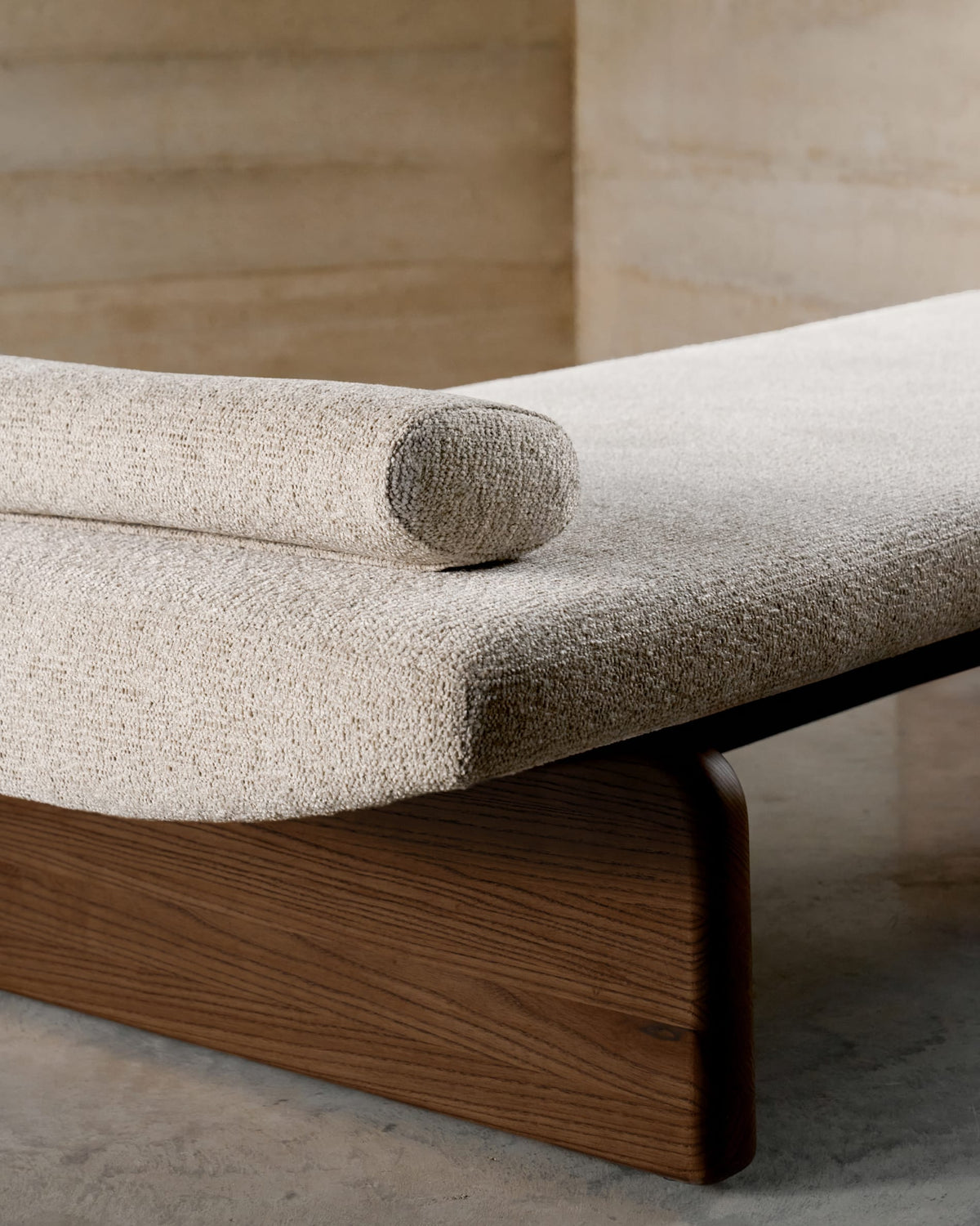 Japandi Chaiselongue Topaz – Chenille, Beige, 200 cm – weitere Ansicht
