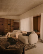 Japandi 4-Sitzer-Modulsofa Martina – Chaiselongue rechts, Ecru, 377 cm – weitere Ansicht