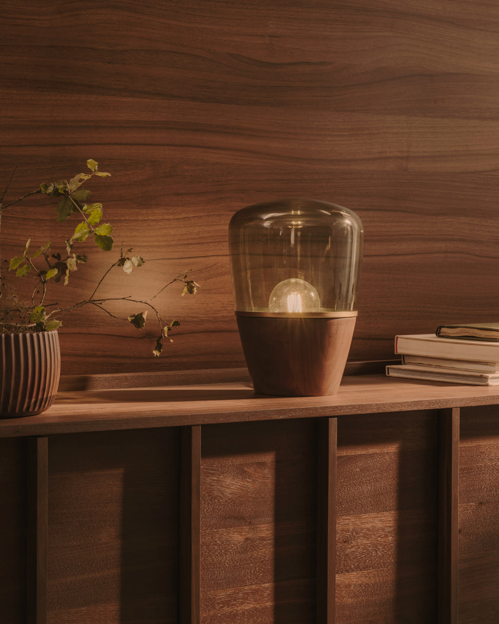 Japandi Tischlampe Silex – Glas, Grün – weitere Ansicht