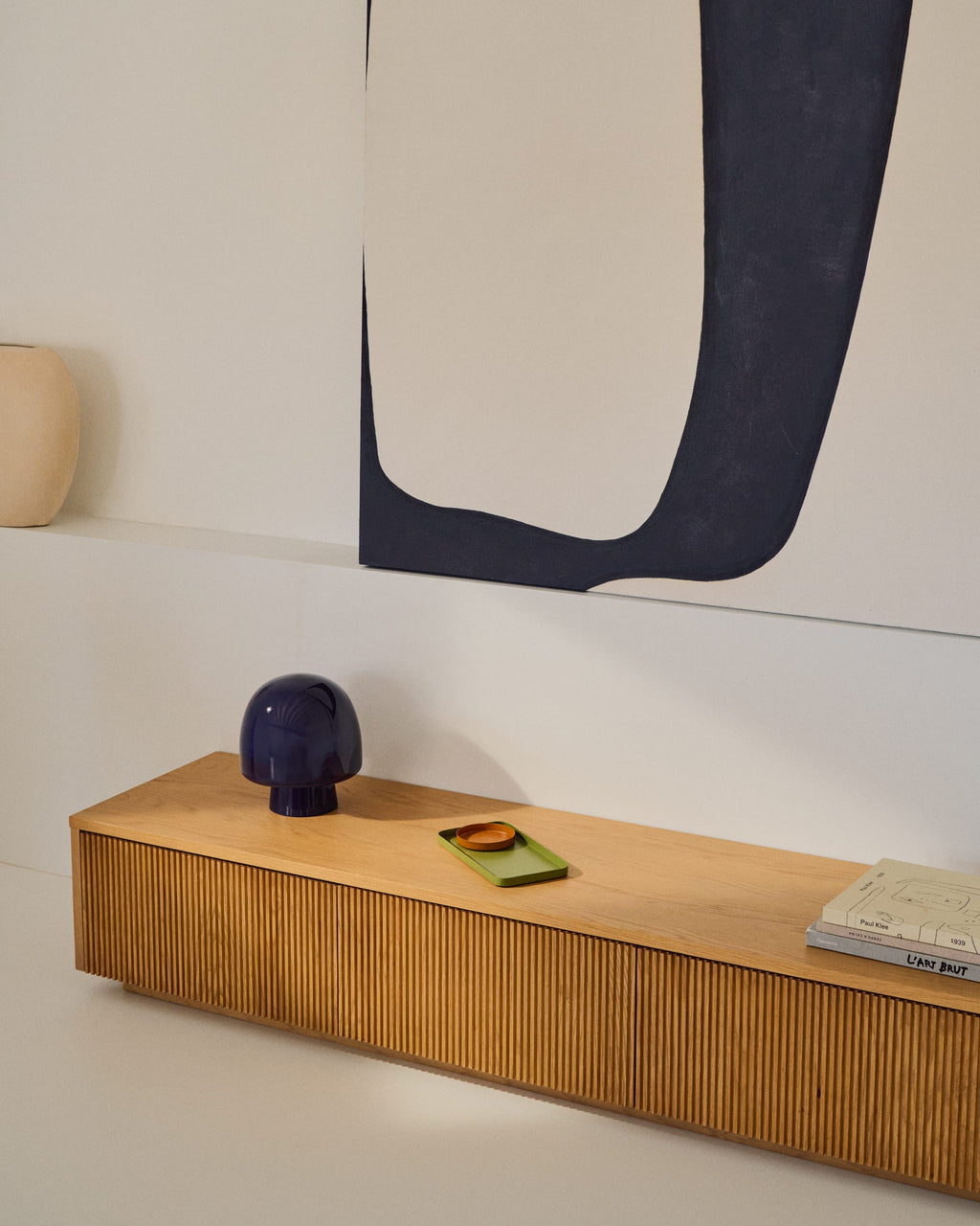 Japandi TV-Möbel Helvine – Holzwerkstoff, Natur, 200 × 30 cm – weitere Ansicht