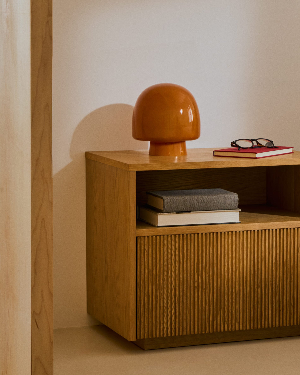 Japandi Tischlampe Reig – Glas, Orange – weitere Ansicht