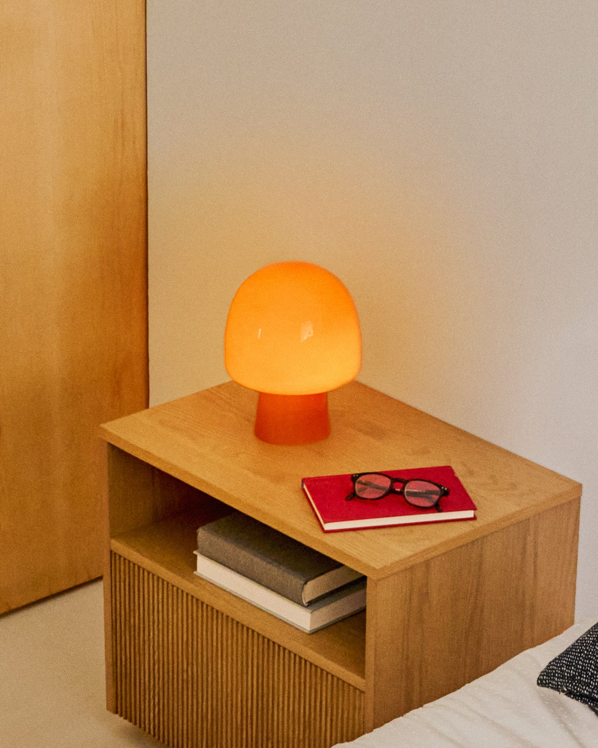Japandi Tischlampe Reig – Glas, Orange – weitere Ansicht