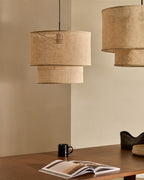 Japandi Lampenschirm Mariela – Leinen, Beige, Ø 40 × 34 cm – weitere Ansicht