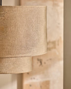 Japandi Lampenschirm Mariela – Leinen, Beige, Ø 40 × 34 cm – weitere Ansicht
