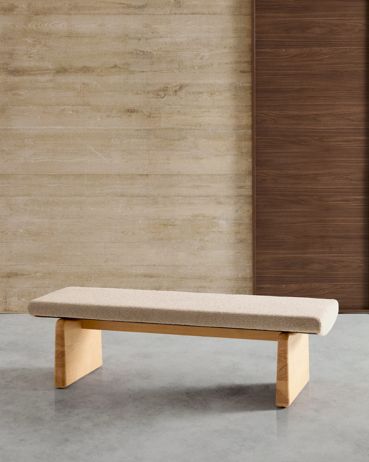 Japandi Polsterbank Topaz – Natur, Beige, 150cm – Produktansicht