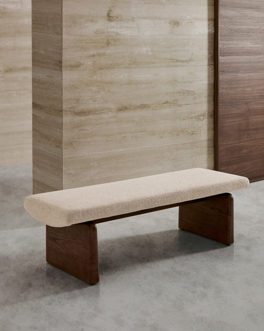 Japandi Polsterbank Topaz – Beige, 150cm – Produktansicht