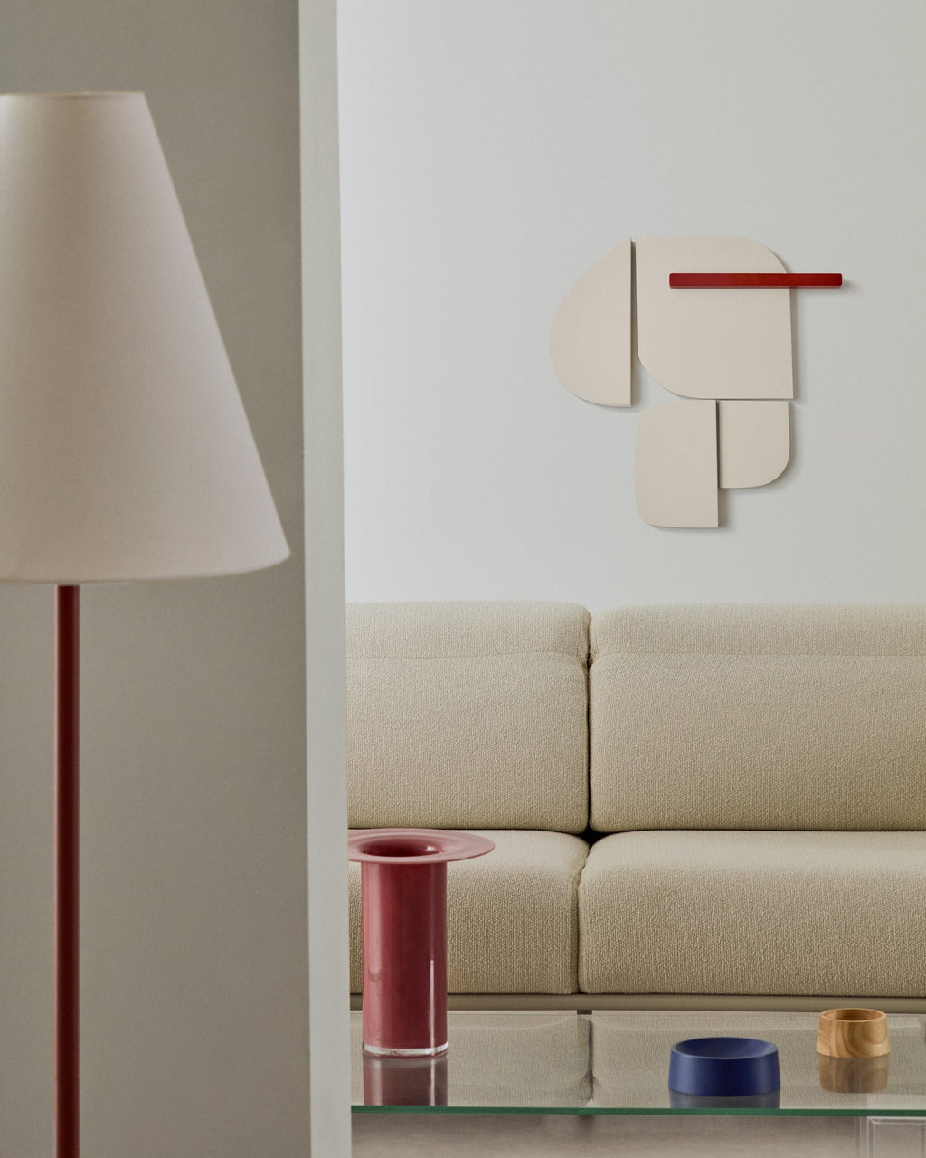 Japandi Wandbild Danei – Holzwerkstoff, Weiß, 65 × 60 cm – weitere Ansicht