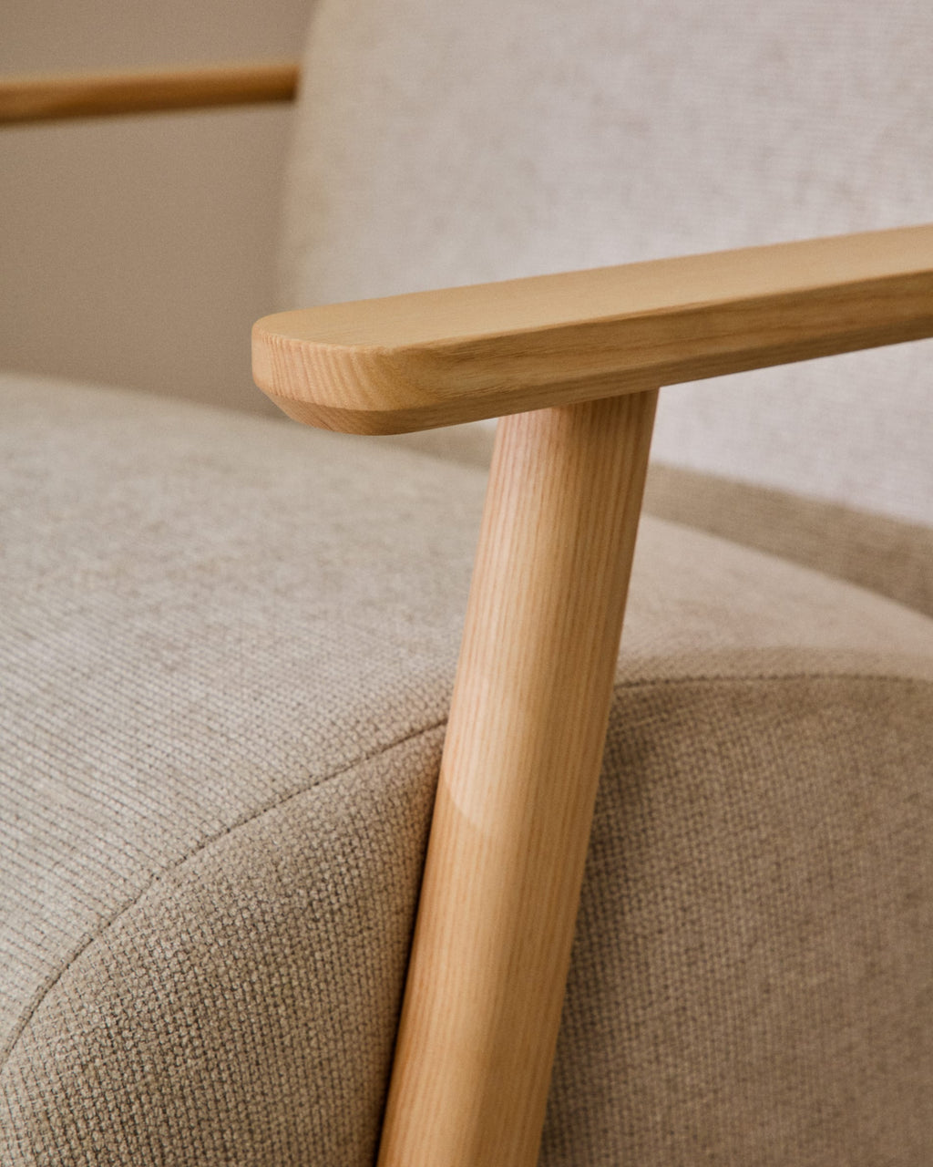 Japandi Sessel Meghan – Chenille, Natur – weitere Ansicht