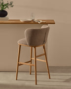 Japandi Hocker Ciselia – Chenille, Beige, 75 cm – weitere Ansicht